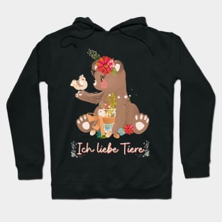 Teddy Bär Liebe Tiere Prinzessin Blumen Süß Hoodie